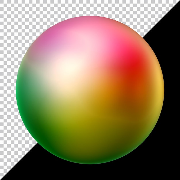 Sphère colorée dégradée ou forme de boule ronde dans le rendu 3d