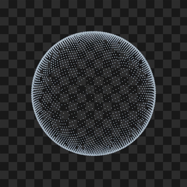 Sphère ponctuée abstraite Bleu clair 3D Nuage à points Orbe géométrique Globe numérique Graphique PNG