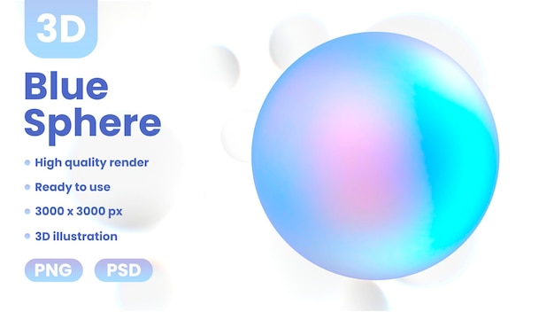 Sphère Translucide Bleue Modèle 3d