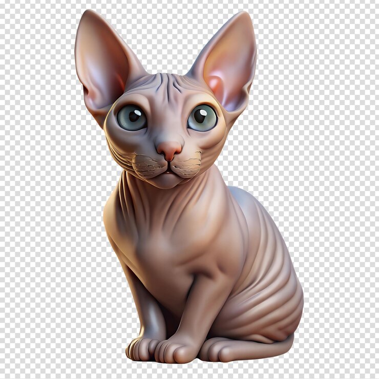 PSD sphinx cat 3d illustration isolated on the transparent background