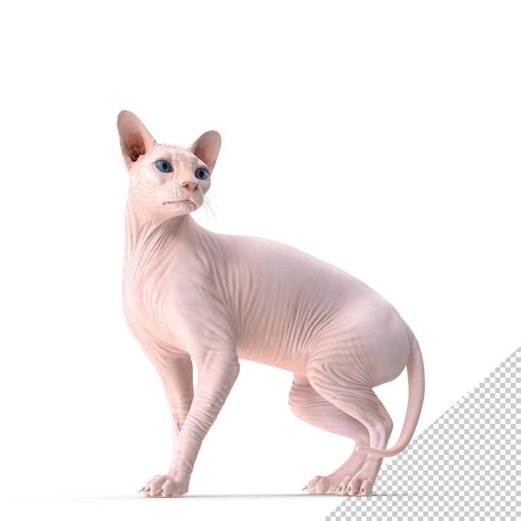 PSD sphynx cat cream png