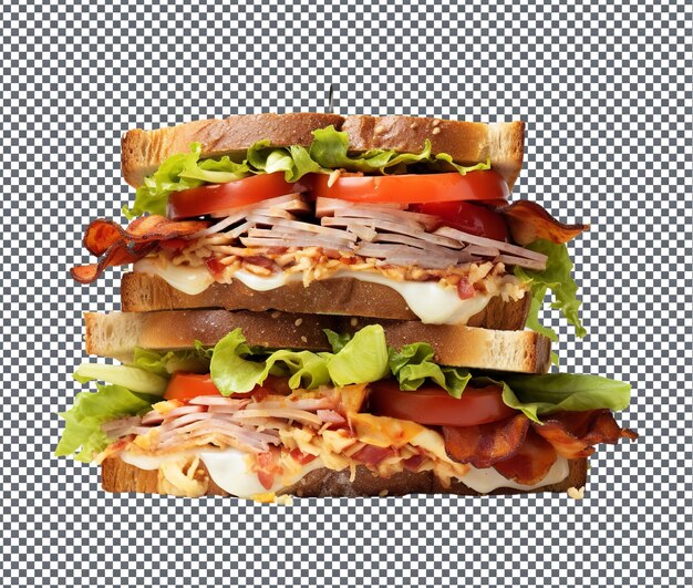 PSD spicy club sandwich isolado em fundo transparente