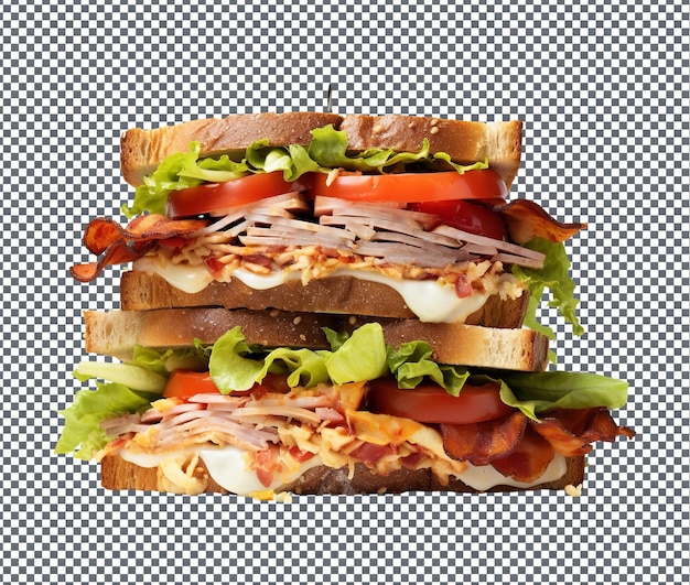 PSD spicy club sandwich isolado em fundo transparente