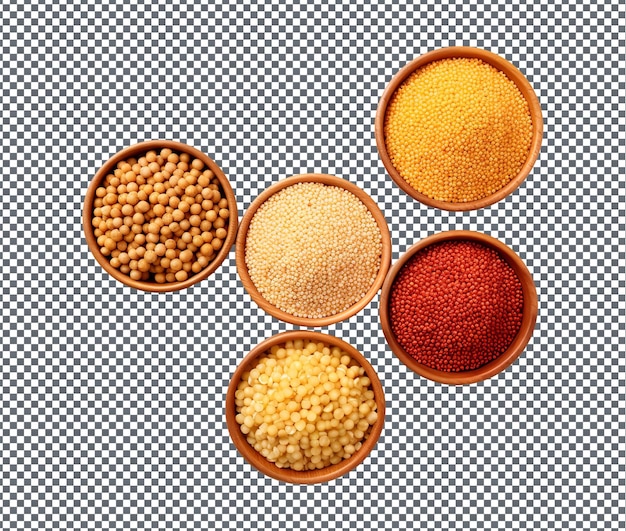 PSD spicy millet grains isoliert auf einem transparenten hintergrund