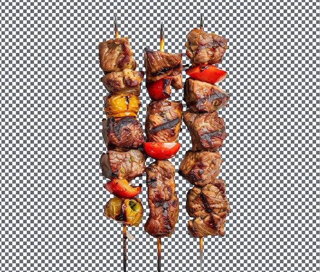 Spicy Quail Skewers isoliert auf durchsichtigem Hintergrund