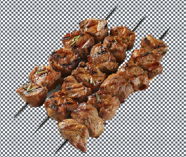 Spicy quail skewers isoliert auf durchsichtigem hintergrund