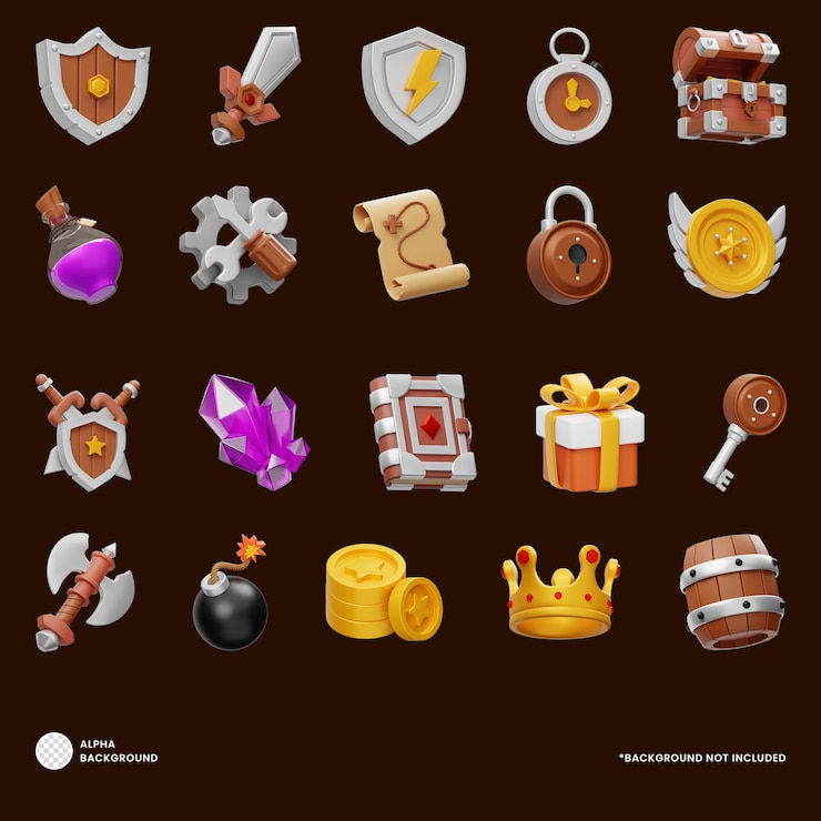 PSD spiel-assets 3d-symbol