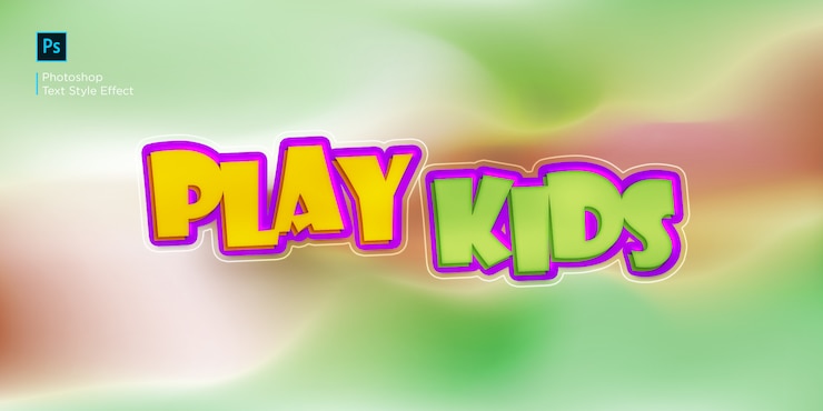 PSD spielen sie kids text effect design layer style-effekt