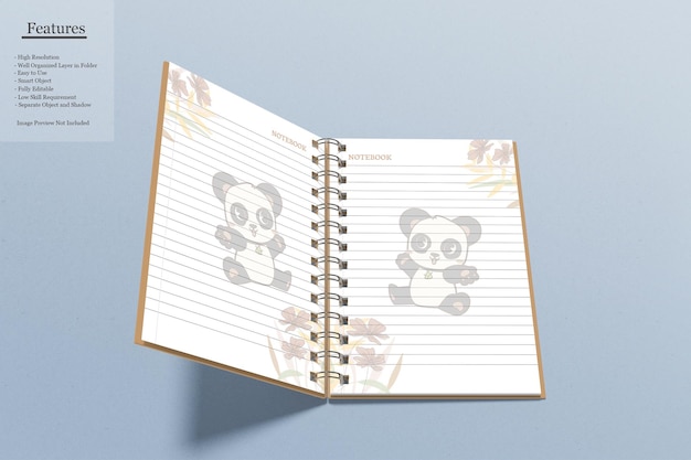 Spiral notebook mockup