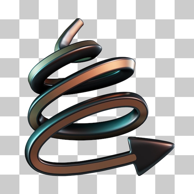 PSD spiral-rechtspfeil-symbol 3d-symbol