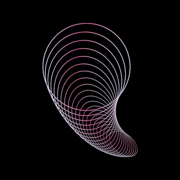 Spirala astratta di cerchi geometrici stratificati con un gradiente