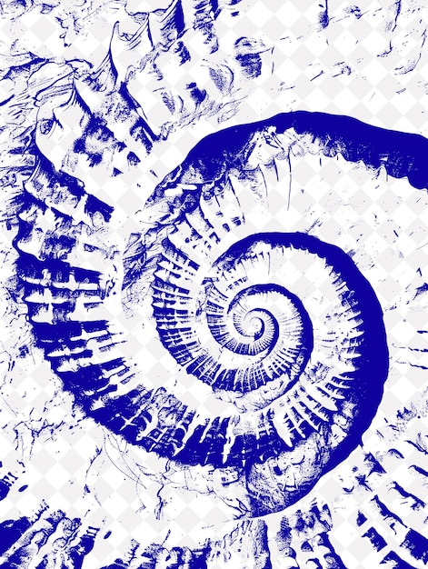 une spirale est peinte avec de la peinture bleue et blanche