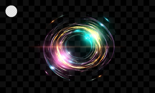 Spirale rougeoyante colorée sur fond transparent.