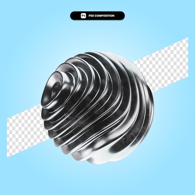 PSD spiralkugel 3d-render-darstellung isoliert