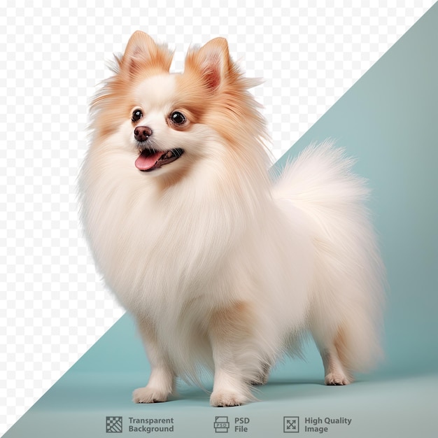 PSD spitz de cabelos compridos isolado em fundo transparente em imagem de corpo inteiro