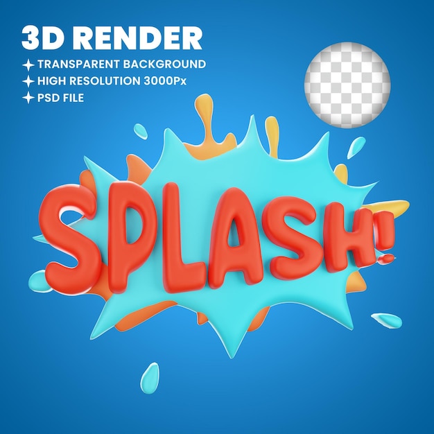 Splash 3D-Illustrations-Text-Comic