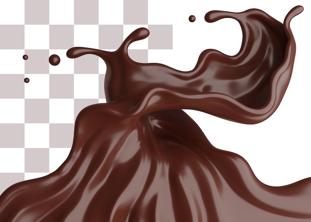 Splash de chocolat PSD rendu 3D