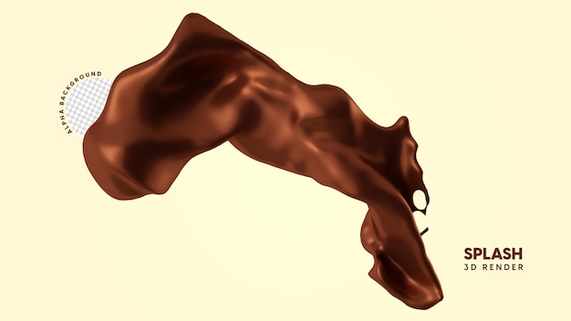 Splash de chocolate 3d aislado para la composición de pascua