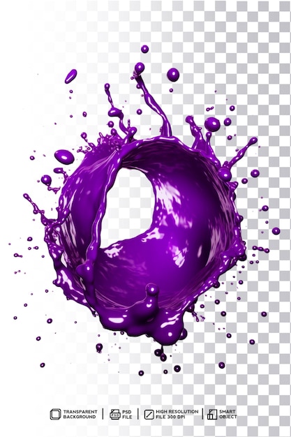 PSD splash circulaire violet photoshop sur fond clair