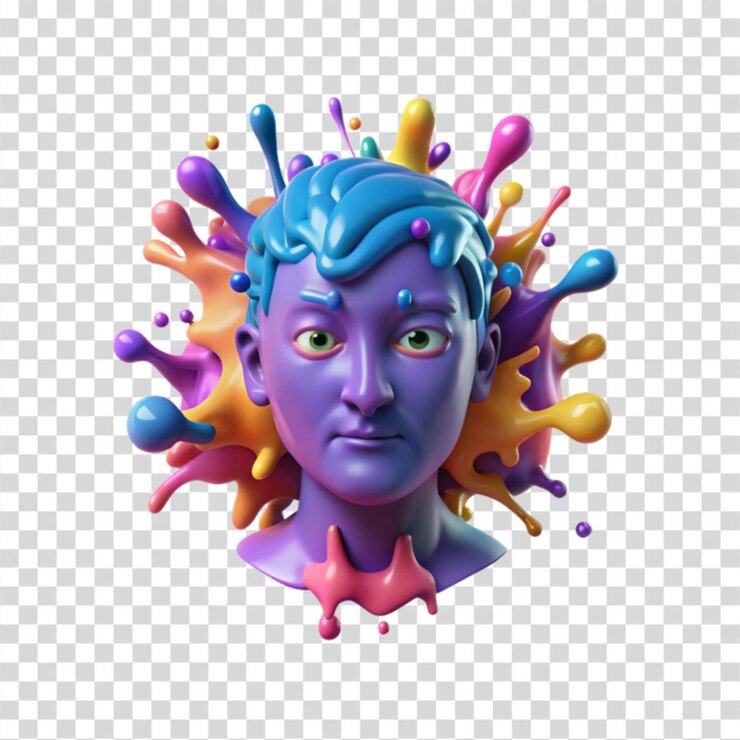 PSD splash colorato della testa