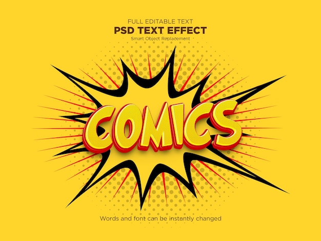 PSD splash-comics-texteffektvorlage