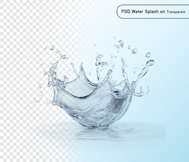 Splash de água azul isolado em fundo transparente psd e png