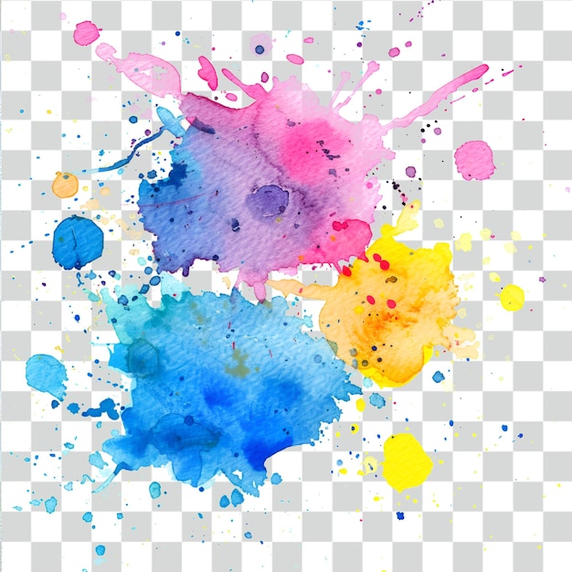 PSD splash de aquarela em fundo transparente