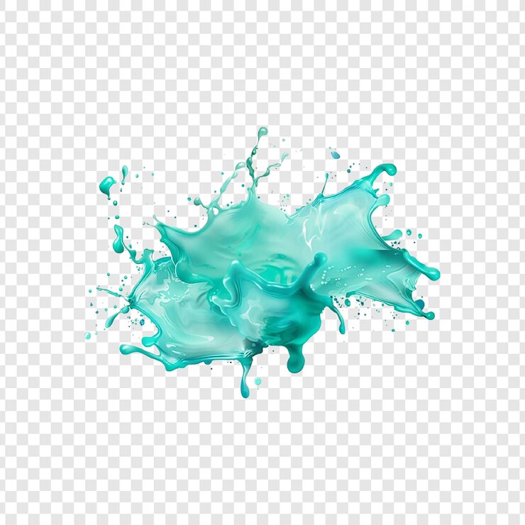 PSD splash de turquesa em fundo branco