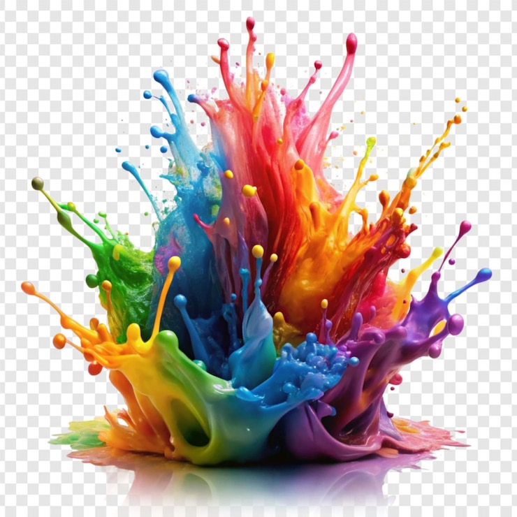 PSD splash di inchiostro colorato isolato su uno sfondo trasparente