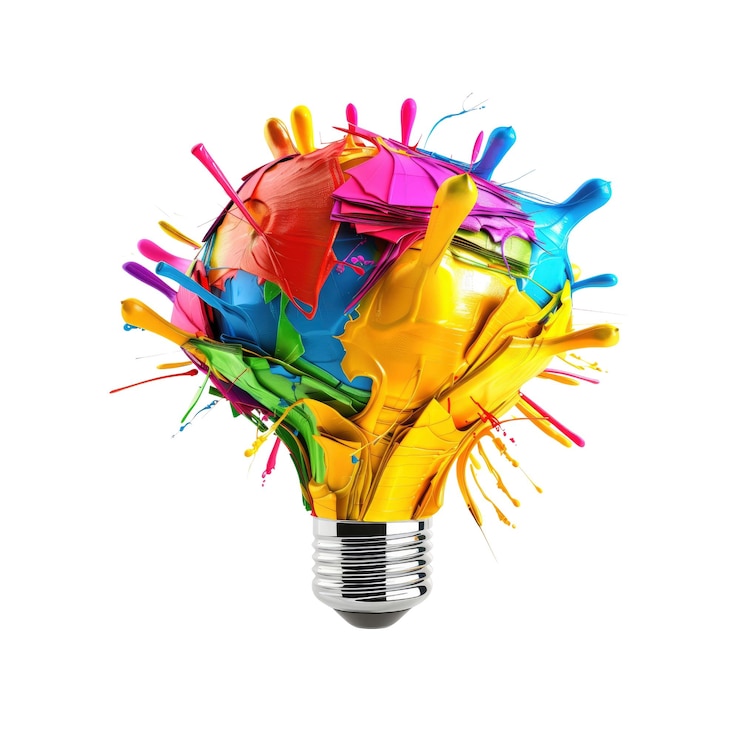 PSD splash di lampadine colorate