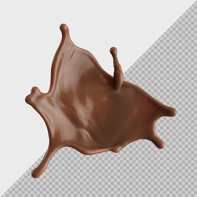 Splash di latte al cioccolato 3D realistico