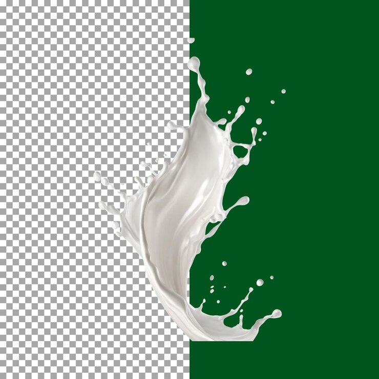 PSD splash di latte dinamico su sfondo trasparente png psd