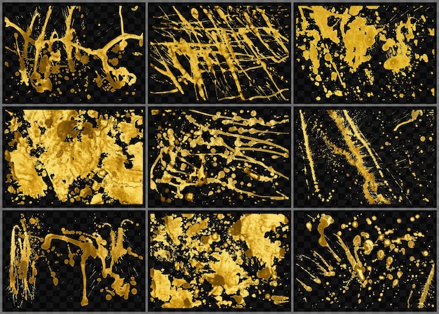 Splash di lusso dorato su sfondo trasparente