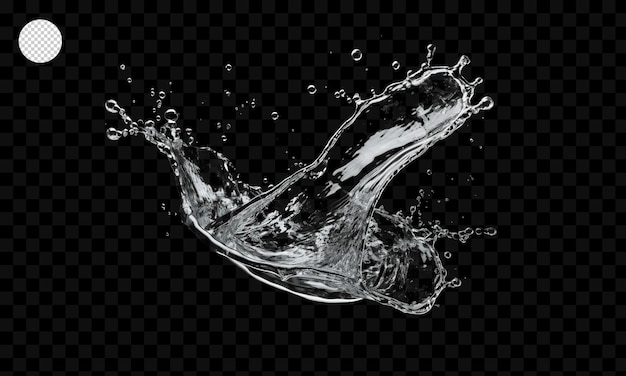 Splash d'eau PSD isolé sur un fond transparent