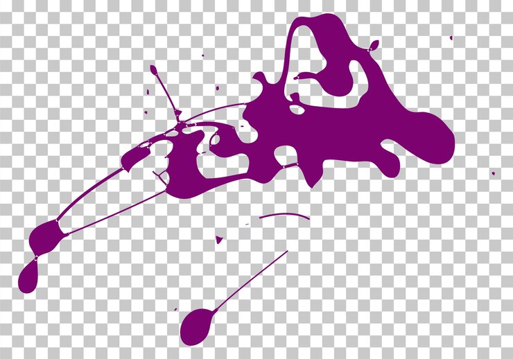 PSD splash elemento di progettazione di vernice disegnata a mano sfondo trasparente