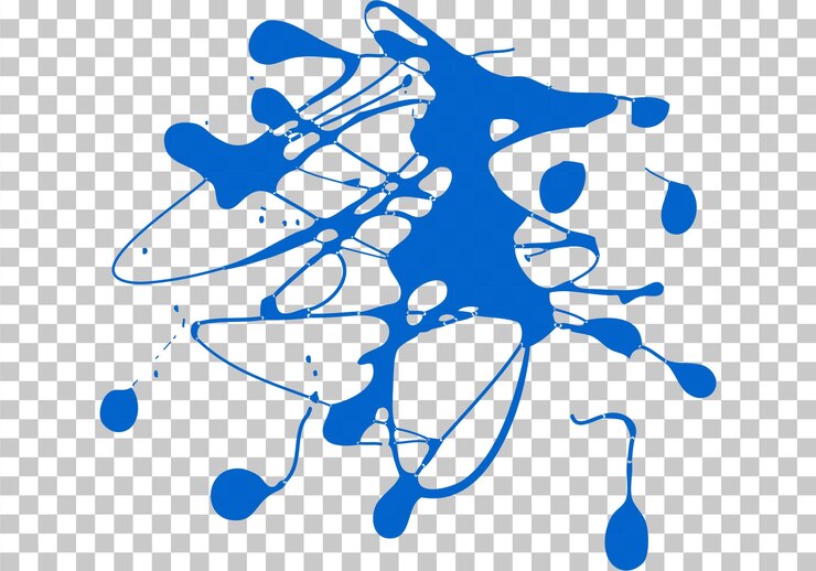PSD splash elemento di progettazione di vernice disegnata a mano sfondo trasparente