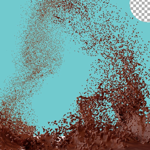 PSD splash de lait au chocolat 3d réaliste