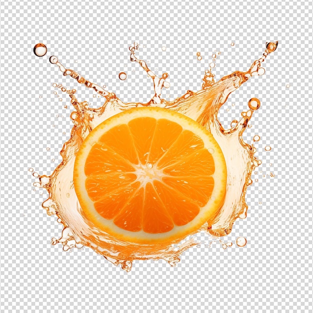 PSD splash laranja isolado em fundo transparente