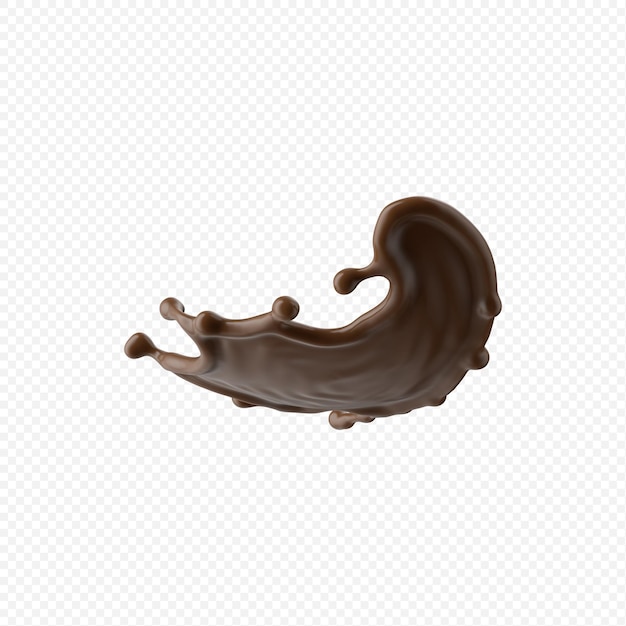 PSD splash de leche con chocolate aislado