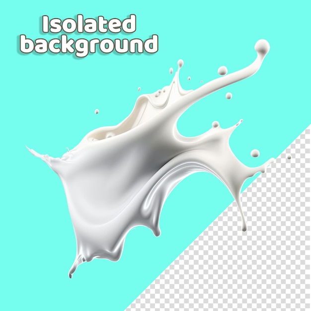 PSD splash de leche o crema aislado sobre fondo blanco.