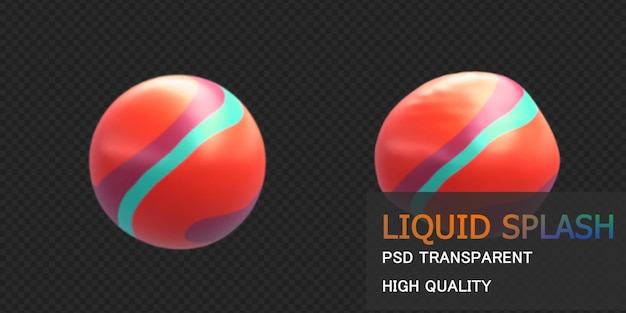 Splash Liquide Coloré Rendu 3d Premium Psd