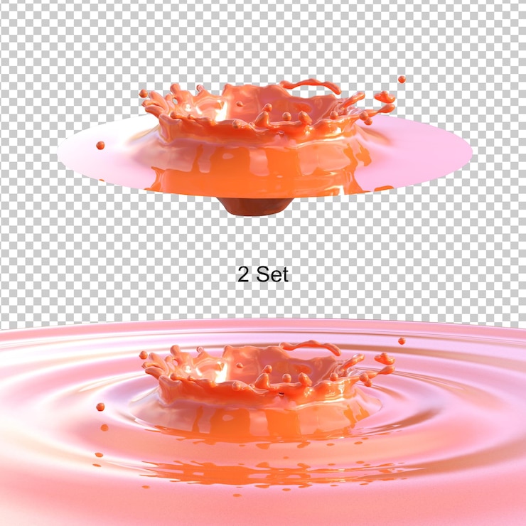 PSD splash of carrot smoothie isolated 3d render