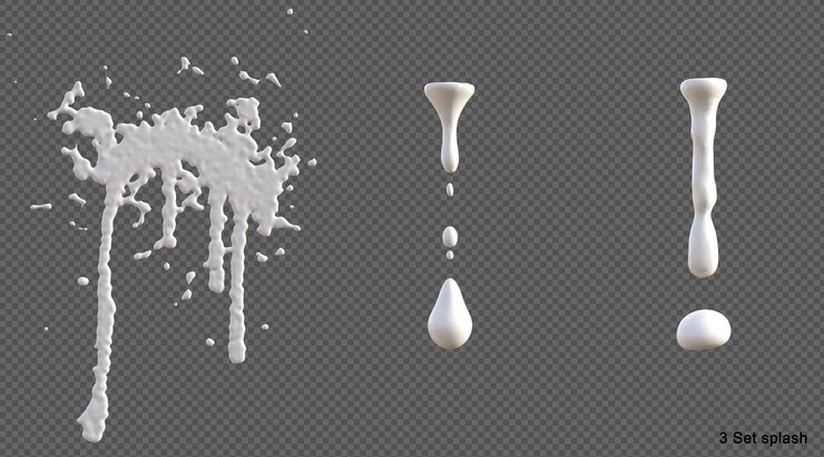 Splash of cream isolated 3d render