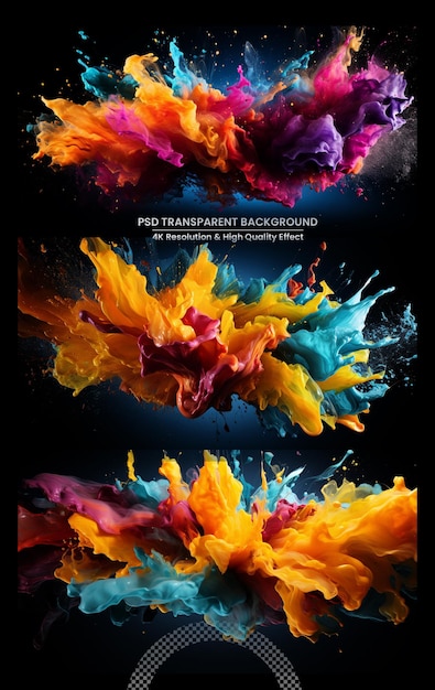 PSD splash de peinture arrière-plan abstrait coloré art numérique