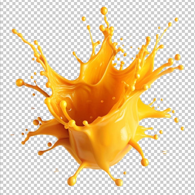 Splash de peinture orange ou jaune vibrant isolé sur fond blanc