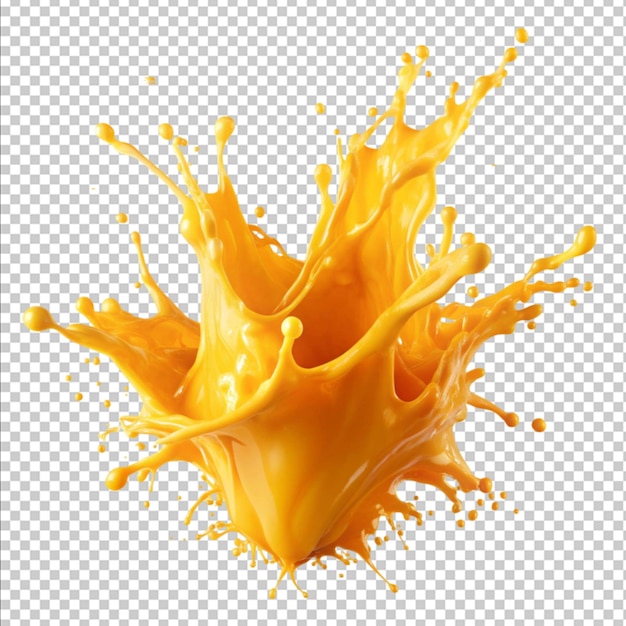Splash de peinture orange ou jaune vibrant isolé sur fond blanc