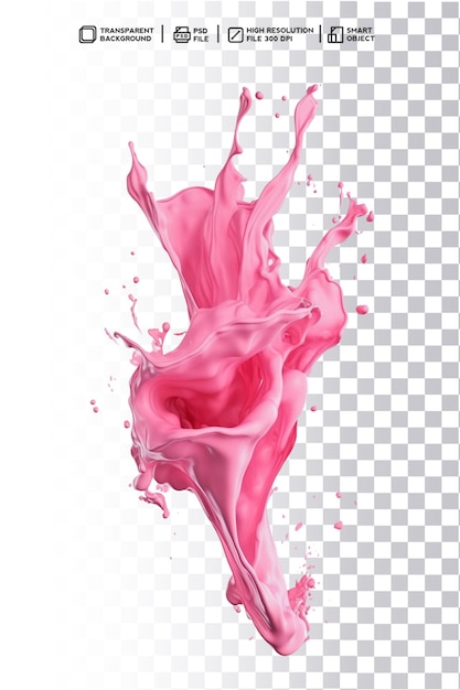 Splash rose PSD sur fond transparent