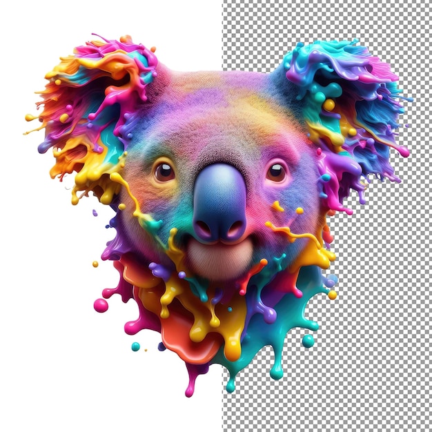 PSD splash safari colorful animal face aislamiento de las caras de los animales