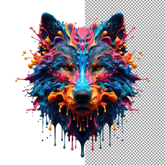 PSD splash safari colorful animal face aislamiento de las caras de los animales