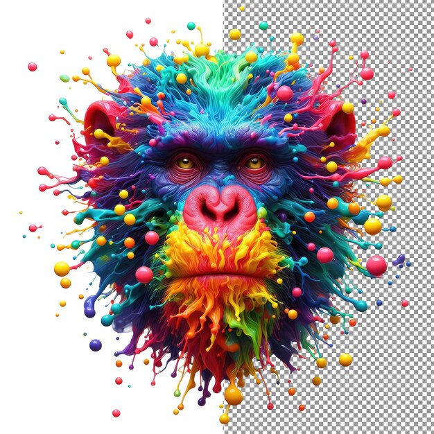 PSD splash safari colorful animal face aislamiento de las caras de los animales